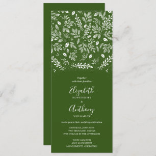 Botanique Tout en un vert mariage Invitations
