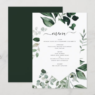 Botanique Verdure Foliage Aquarelle Menu Mariage