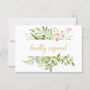 Botaniques Fleurs roses Aquarelle Splash RSVP