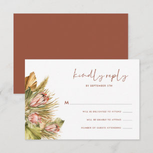 Botaniques séchées Boho Watercolor Wedding Carte R