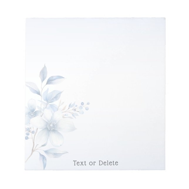 Botanisch blaue Blumen Notepad Notizblock (Vorderseite)