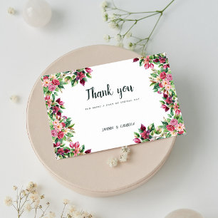Botanisch bordeauxrot, grün, grün, floralgrün Dank Einladung