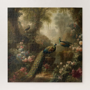 Botanisch: drei Pfauen im englischen Garten