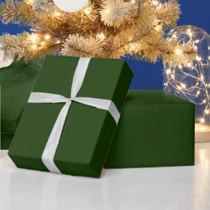 Botanisch dunkelgrüne Blockfarbe Geschenkpapier
