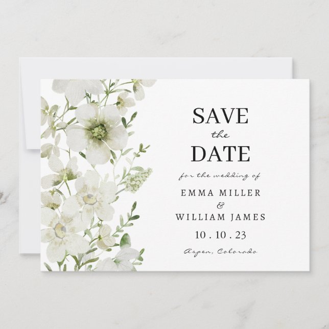 Botanisch elegant save the date (Vorderseite)