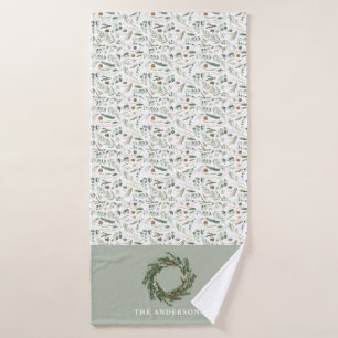 botanisch elegante moderne Geschenkdekoration Badehandtuch