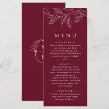 Botanisch Elegantes Burgunder Hochzeitsdinner