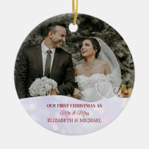 Botanisch elegantes Wasserfarbenspiel zum Hochzeit Keramik Ornament