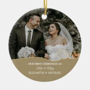 Botanisch elegantes Wasserfarbenspiel zum Hochzeit Keramik Ornament