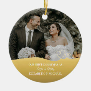 Botanisch elegantes Wasserfarbenspiel zum Hochzeit Keramik Ornament