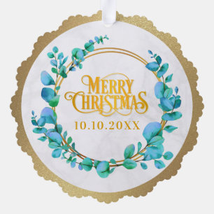 Botanisch elegantes Wasserfarbenspiel zum Hochzeit Ornament Karte