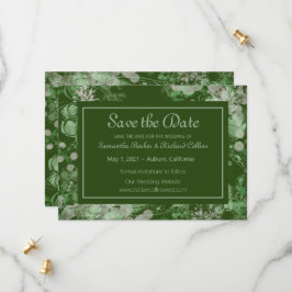 Botanisch grün und rosa save the date