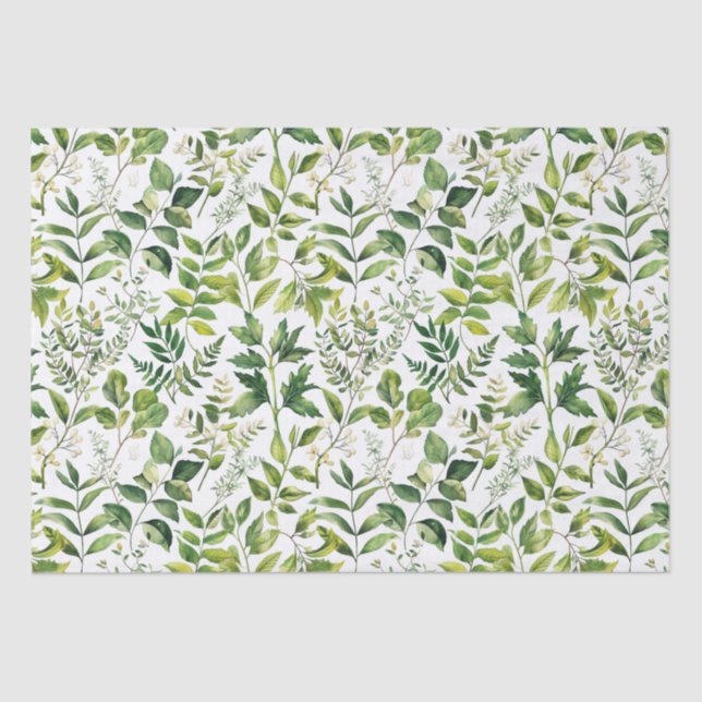 Botanisch grüne Blätter Seidenpapier (Vorderseite)