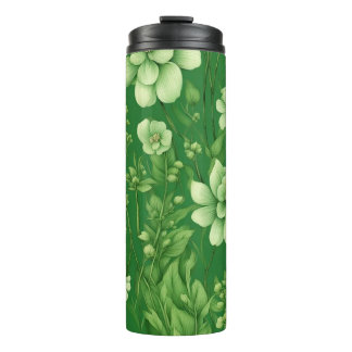 Botanisch-grüne Blume Thermosbecher