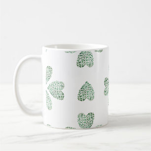 Botanisch-grüne Ornamente, nahtlose Wasserfarben Kaffeetasse