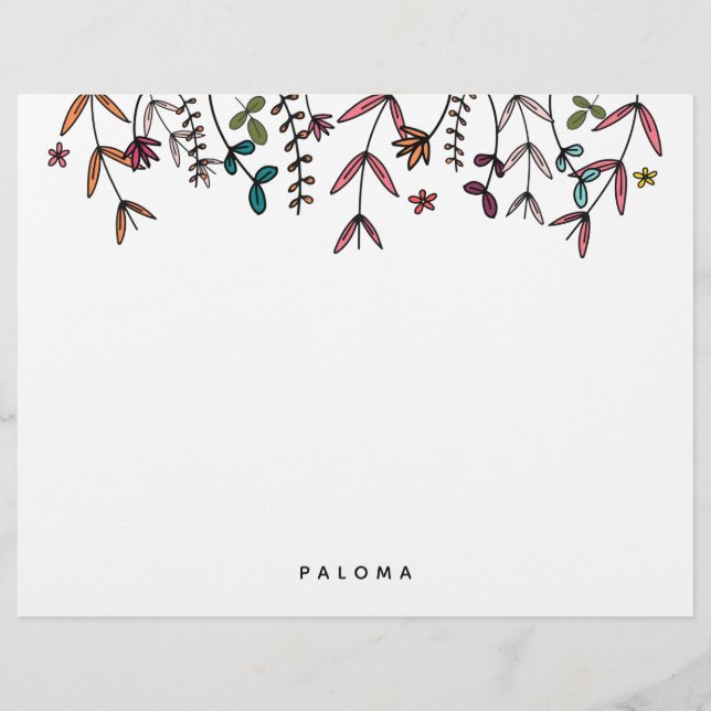 Botanisch Illustriert Personalisiert Briefbogen (Vorderseite)