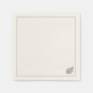 Botanisch Immergrün Minimalistisch Neutral Rusti Serviette