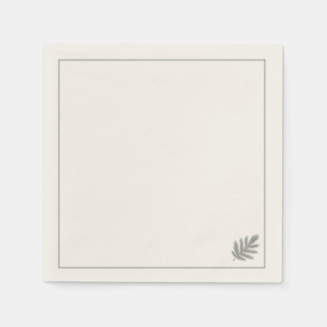 Botanisch Immergrün Minimalistisch | Neutral Rusti Serviette (Vorderseite)