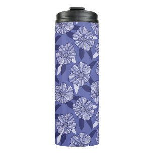 Botanisch-lila Blumenlinie Kunst Thermosbecher