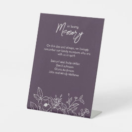 Botanisch Lila in Memoriam Sockelschild