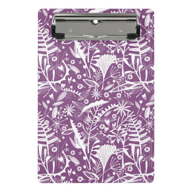 Botanisch Lila modern Mini Klemmbrett (Vorderseite)