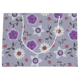 Botanisch Lila Moderne Wildblume Große Geschenktüte