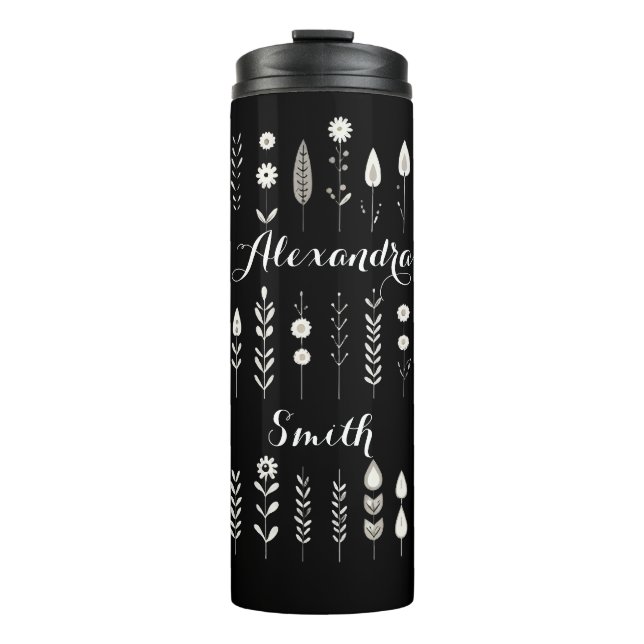 Botanisch minimalistisch thermosbecher (Vorderseite)