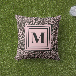 Botanisch-mit Monogramm-hellrosa und schwarz-schic Kissen
