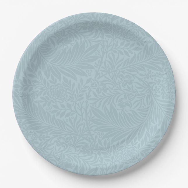 Botanisch-modern-blau-floral Pappteller (Vorderseite)