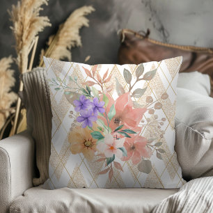 Botanisch modern mit Zickzack Glitzer Kissen