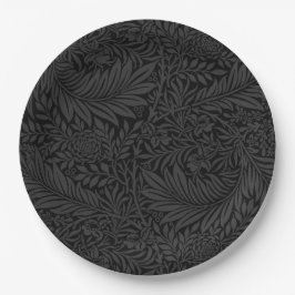 Botanisch-moderne Schwarze Flora Pappteller