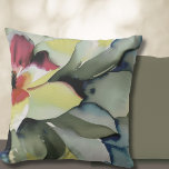 Botanisch-moderne Wasserfarbe Kissen<br><div class="desc">Entspannen Sie sich in Ihrem Wohnbereich mit diesem modernen botanischen Kissen in Aquarellfarben, das in einem naturlich inspirierten Design in gedämpften Erdtönen aus Olivengrün, Salbei und gedämpfter Marine mit tiefbordeauxfarbenen Akzenten gestaltet ist. Die botanischen Blätter und der Hauch einer großen Blume schaffen eine elegante und beruhigende Atmosphäre. Ideal für Ihr...</div>