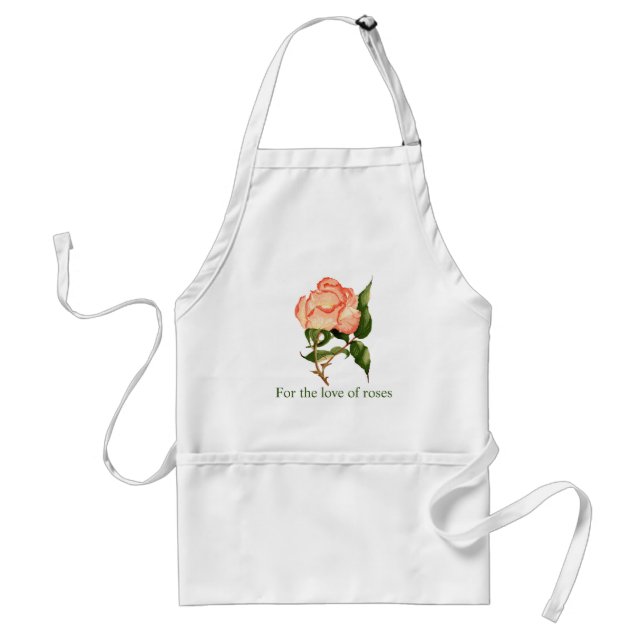 Botanisch-pfirsichfarbene Rosa Schürze (Vorne)
