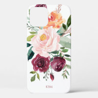 Botanisch-rustikale Wasserfarbe mit Ihrer Monogram