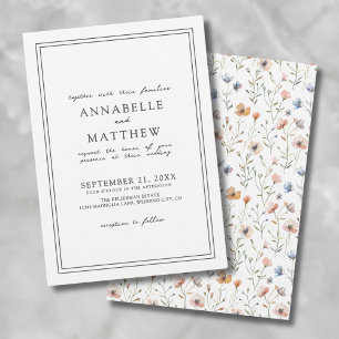 Botanisch Schlicht Elegant Wildblume Boho Hochzeit Einladung