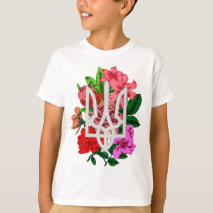 Botanisch still und ukrainisch trident tryzub T-Sh T-Shirt