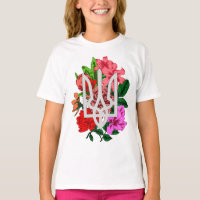 Botanisch still und ukrainisch trident tryzub T-Sh
