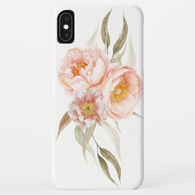 Botanisch-zartes Pink Peonies Case-Mate iPhone Hülle (Rückseite)