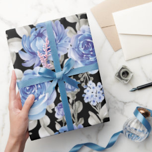 Botanisch zeichnend blaues Wasser Vintag einzigart Geschenkpapier