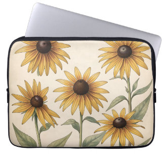 Botanische Abbildung einer altmodischen Gelben Rui Laptopschutzhülle