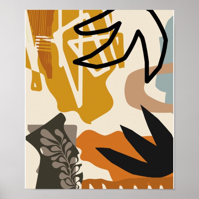 Botanische Abstrakt-Minimal-#Illustration Poster (Vorne)