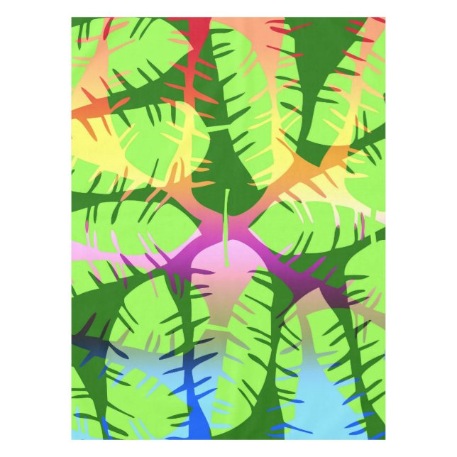 BOTANISCHE ABSTRAKTE BANANENBLÄTTER TISCHDECKE (Vorderseite)