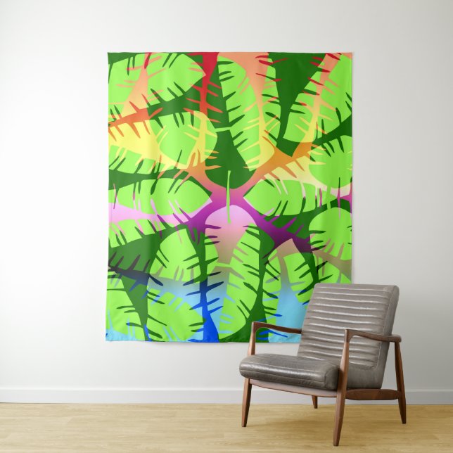 BOTANISCHE ABSTRAKTE BANANENBLÄTTER WANDTEPPICH (Beispiel)