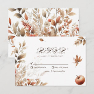Botanische Antwort vom Herbst Ernte Hochzeit RSVP