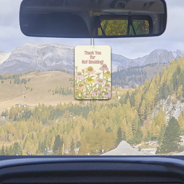 Botanische Aquädukte Personalisiert Autolufterfrischer (Personalized Pastel Watercolor Botanical Floral Coneflowers Design Air Freshener for Car or Home)