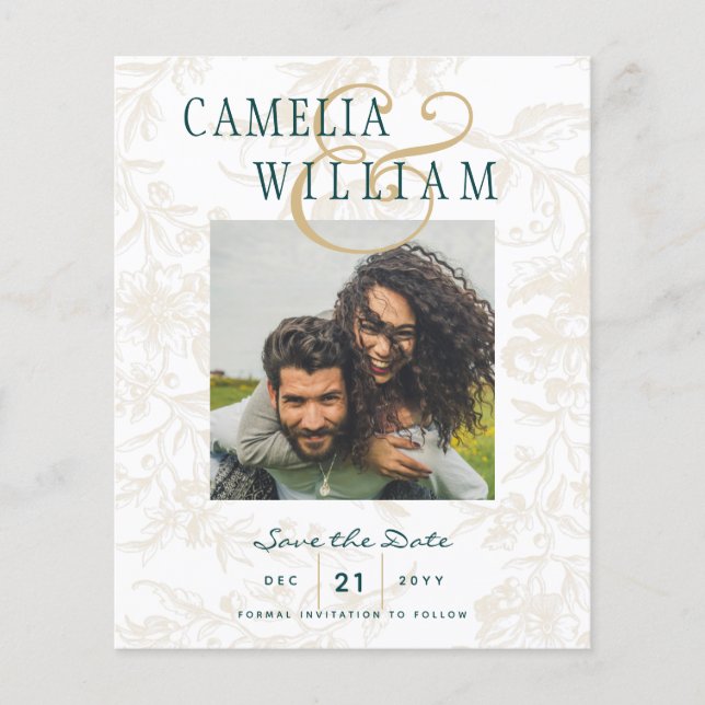 BOTANISCHE AQUAMARINE GOLD-Hochzeit im HAUSHALT -  (Vorderseite)