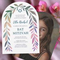 Botanische Aquarell-Bar-Mizwa-Torbogen-Foto