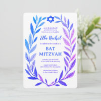 Botanische Aquarell-Davidstern Bar/Bat Mizwa