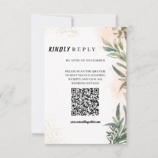Botanische Aquarell-Hochzeits-Antwortkarte RSVP Karte