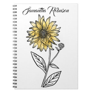 Botanische Aquarellblüte Notizblock
